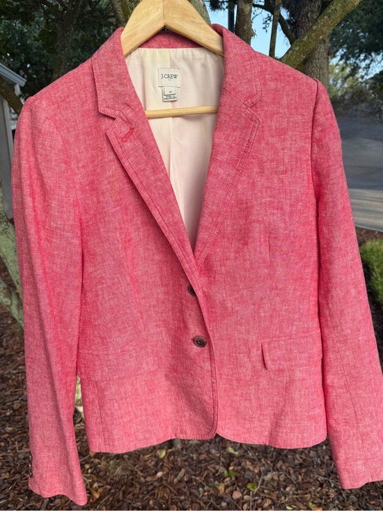 J. Crew Jackets & Blazers - J.Crew Schoolboy Blazer in Linen-Cotton Heathered Red/Pink Women’s 10